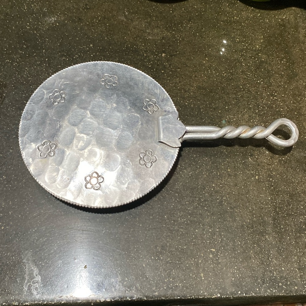 Antique B W Buenilum hand wrought silent butler with lid